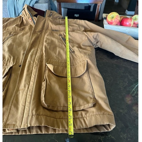 Vintage LL Bean Field Coat Mens XL Tan Canvas Plaid Wool Lined Parka Made in USA - Picture 5 of 16